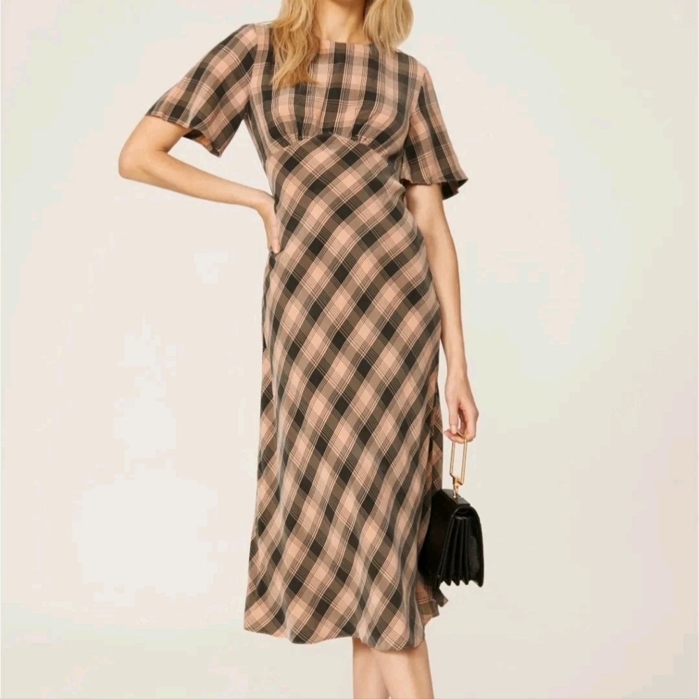 THIRD FORM Checking Out Bias Gingham Designer Midi Dressβ Women's Sz 4 Classic